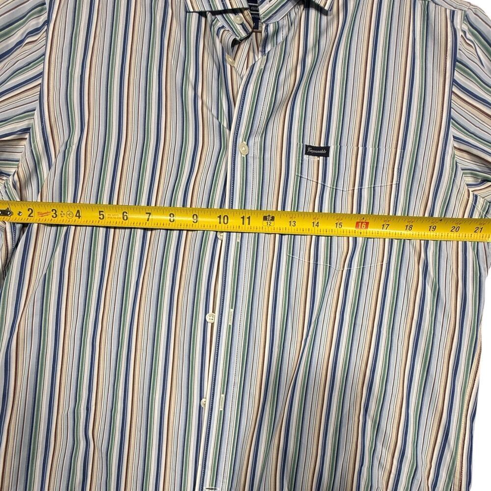 Façonnable Deauville Club Shirt Medium – Blue Multicolor Stripe 100% Cotton - Picture 3 of 8